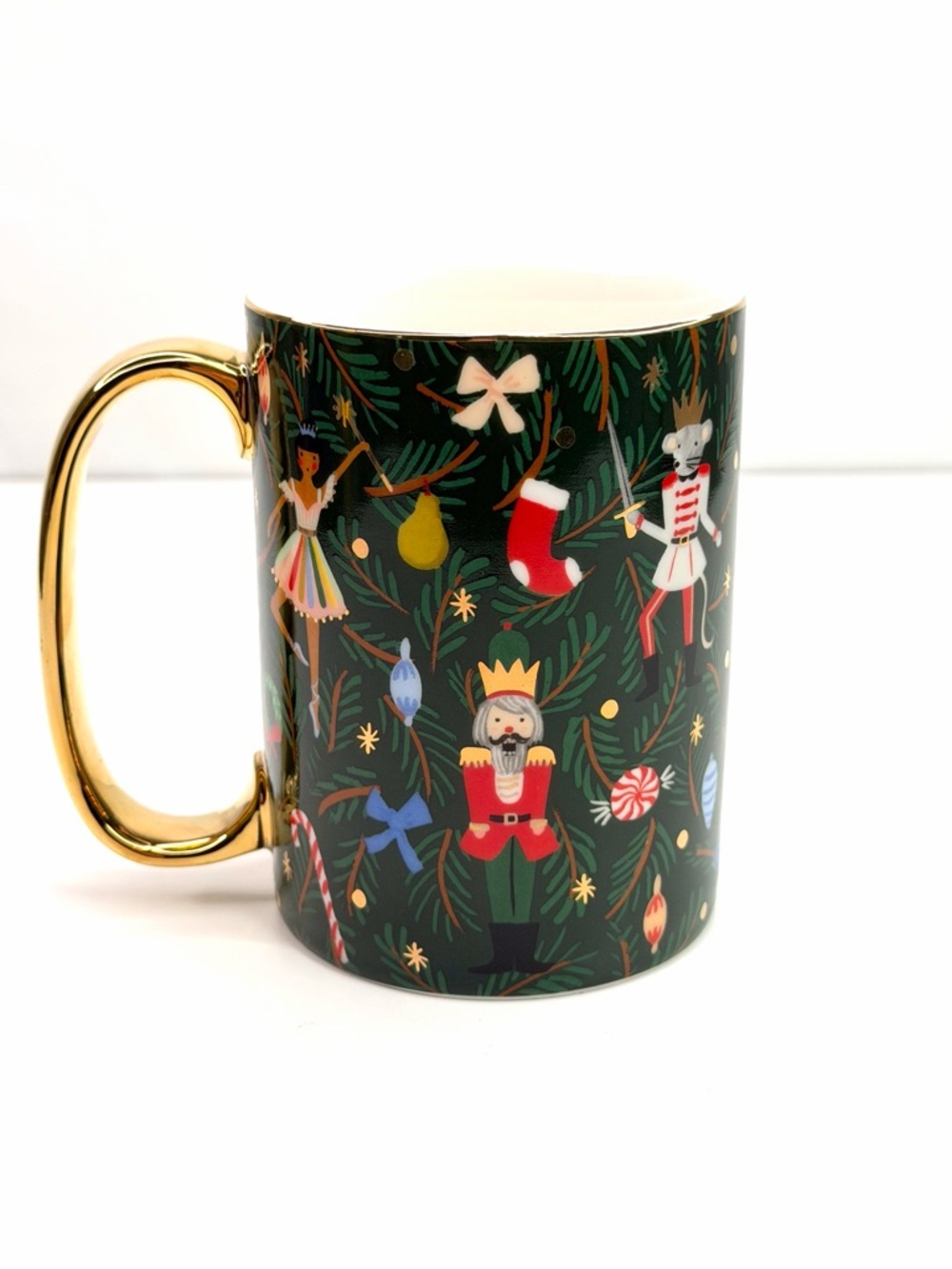 Rifle Paper Co Evergreen Holiday Christmas Nutcracker Porcelain Mug